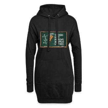 Lustiges Mathelehrer Design Pizza & Probleme lösen - Hoodie-Kleid - Schwarz - Vorne