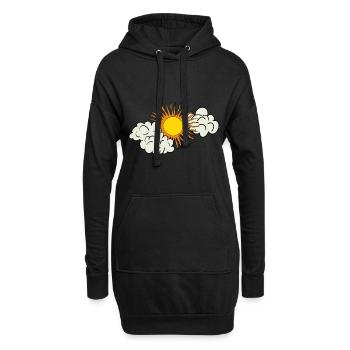 Nuages de soleil Retrostyle - Sweat-shirt à capuche long Femme - noir - Devant