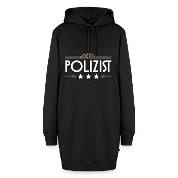 Polizist Beruf - Hoodie-Kleid - Schwarz - Vorne - AI Model Female 172 light (172cm)