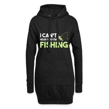 I Can't Hear You I'm Fishing Fischer - Hoodie-Kleid - Schwarz - Vorne