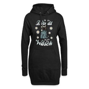 Mei Dirndl is in da Wäsch - Hoodie-Kleid - Schwarz - Vorne