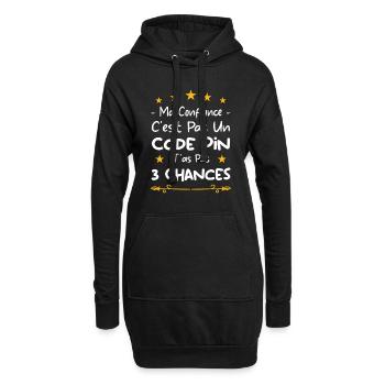 ma confiance c'est pas un code pin t'as pas 3 - Sweat-shirt à capuche long Femme - noir - Devant