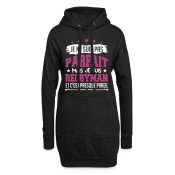 Je ne suis pas parfait mais je joue au rugby - Sweat-shirt à capuche long Femme - noir - Devant