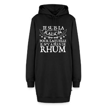 Bière alcool. Cadeau humour apéritif. Rhum - Sweat-shirt à capuche long Femme - noir - Devant