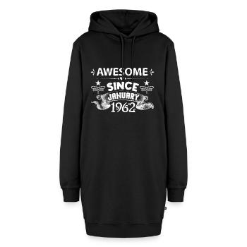 Januar 1962 | Super seit Januar 1962 - Hoodie-Kleid - Schwarz - Vorne