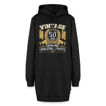 Jahrgang 50 Jahre - Geburtstagsgeschenk 50 Jahre - Hoodie-Kleid - Schwarz - Vorne