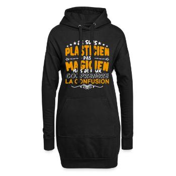 Plasticien | Plasticien pas Magicien | Meilleur Pl - Sweat-shirt à capuche long Femme - noir - Devant