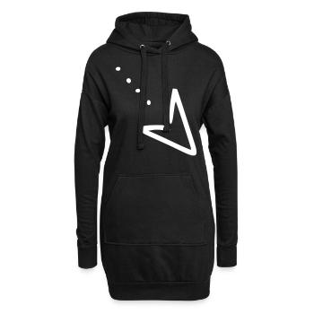 Pfeil Zeichnung Skizze weiß - Hoodie-Kleid - Schwarz - Vorne