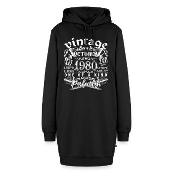 1980 Octobre 1980 anniversaire October 1980 - Sweat-shirt à capuche long Femme - noir - Devant