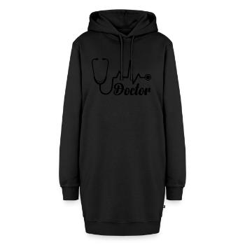 Doctor Stethoscope Hospital Doctor Emergency Docto - Hoodie-Kleid - Schwarz - Vorne - AI Model Female 172 light (172cm)