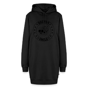 Doctor Uncle - Hoodie-Kleid - Schwarz - Vorne - AI Model Female 172 light (172cm)