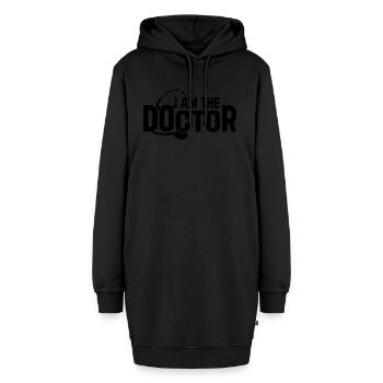 Hospital Doctor Emergency Doctor - I Am The Doctor - Hoodie-Kleid - Schwarz - Vorne - AI Model Female 172 light (172cm)
