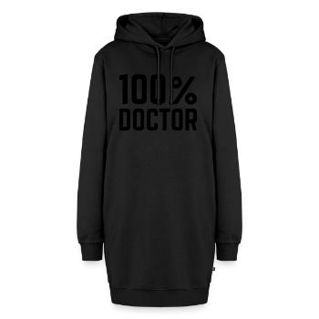 100% Doctor - Hoodie-Kleid - Schwarz - Vorne - AI Model Female 172 light (172cm)