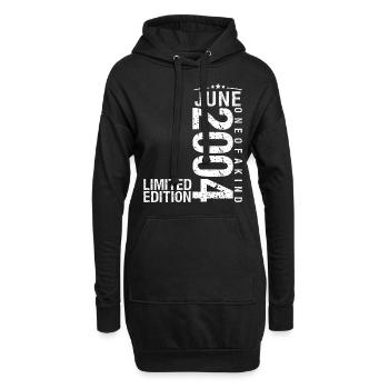 Juin 2004 Juin anniversaire Juin 2004 - Sweat-shirt à capuche long Femme - noir - Devant