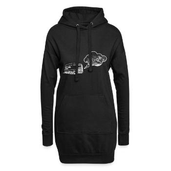 Montagne - Caravane - (6) - Sweat-shirt à capuche long Femme - noir - Devant
