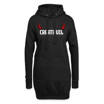 Createvil - Sweat-shirt à capuche long Femme - noir - Devant