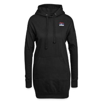 Drapeau flottant de la Serbie - Sweat-shirt à capuche long Femme - noir - Devant