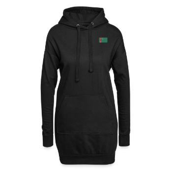 Turkmenische Flagge - Hoodie-Kleid - Schwarz - Vorne