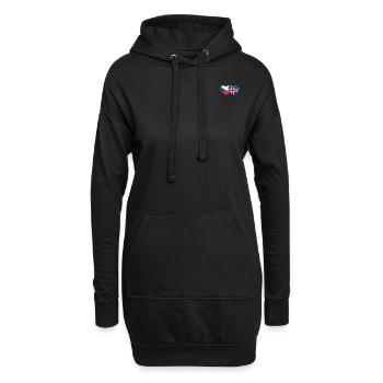 Tschechien Island Flagge Herz - Hoodie-Kleid - Schwarz - Vorne