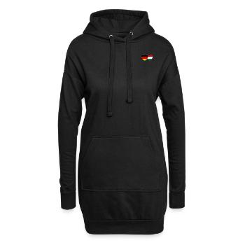 Deutschland Ungarn Flagge Herz - Hoodie-Kleid - Schwarz - Vorne