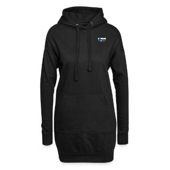 Finnland Bulgarien Flagge Herz - Hoodie-Kleid - Schwarz - Vorne