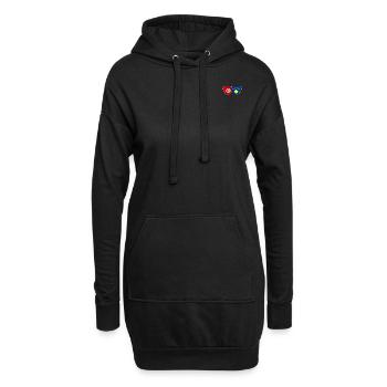 Tunesien Kosovo Flagge Herz - Hoodie-Kleid - Schwarz - Vorne