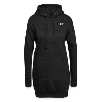 France Brésil Flag Coeur - Sweat-shirt à capuche long Femme - noir - Devant