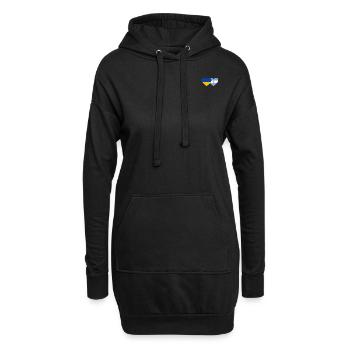 Ukraine Argentinien Flagge Herz - Hoodie-Kleid - Schwarz - Vorne
