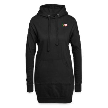 Portugal Georgien Flagge Herz - Hoodie-Kleid - Schwarz - Vorne