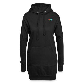 Kenia KasachstanFlagge Herz - Hoodie-Kleid - Schwarz - Vorne