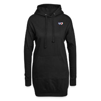 Griechenland Japan Flagge Herz - Hoodie-Kleid - Schwarz - Vorne