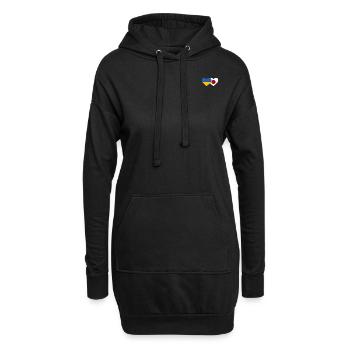 Ukraine Japon Flag Coeur - Sweat-shirt à capuche long Femme - noir - Devant
