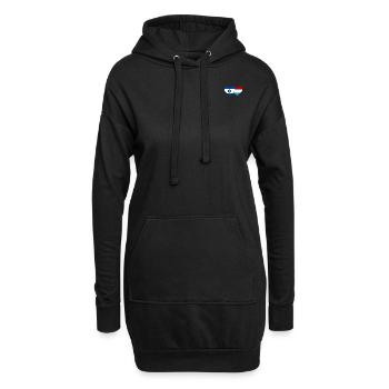 Israel Luxemburg Flagge Herz - Hoodie-Kleid - Schwarz - Vorne