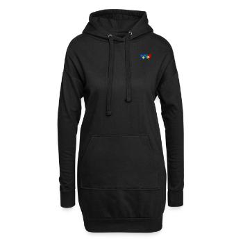 Kosovo Portugal Flagge Herz - Hoodie-Kleid - Schwarz - Vorne