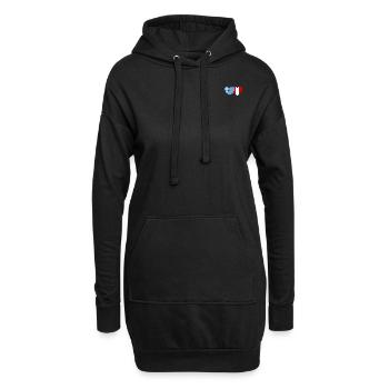 Griechenland Peru Herz Flagge - Hoodie-Kleid - Schwarz - Vorne