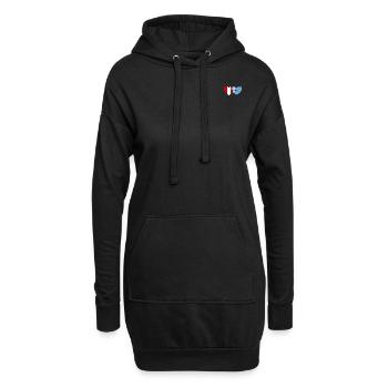 Peru Griechenland Herz Flagge - Hoodie-Kleid - Schwarz - Vorne