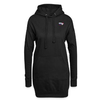 Russie République dominicaine Flag Heart - Sweat-shirt à capuche long Femme - noir - Devant