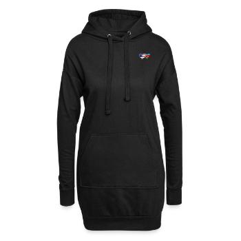 USA Aserbaidschan Flagge Herz - Hoodie-Kleid - Schwarz - Vorne