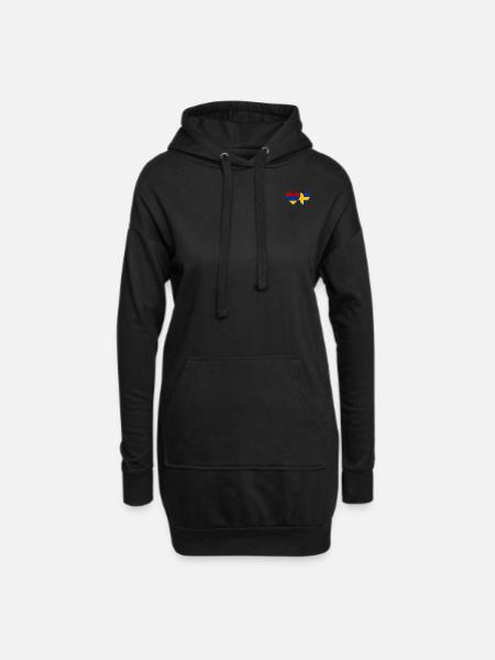 Armenien Schweden Flagge Herz - Hoodie-Kleid - Schwarz