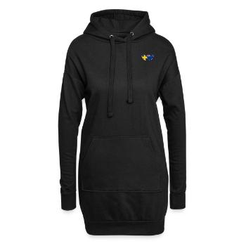 Schweden Neuseeland Flagge Herz - Hoodie-Kleid - Schwarz - Vorne