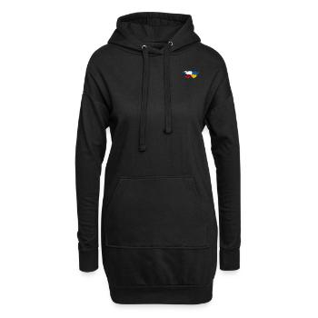 Tschechien Ukraine Flagge Herz used - Hoodie-Kleid - Schwarz - Vorne
