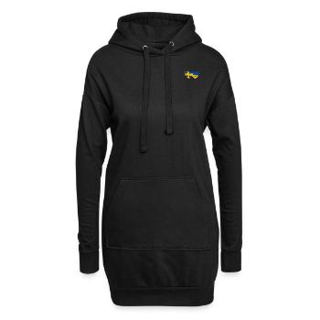 Suède Ukraine drapeau coeur utilisé - Sweat-shirt à capuche long Femme - noir - Devant