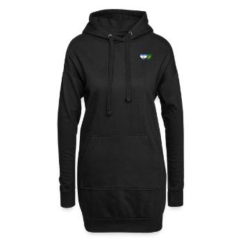 Argentinien Brasilien Flagge Herz - Hoodie-Kleid - Schwarz - Vorne