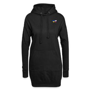 Ukraine Slowakei Flagge Herz - Hoodie-Kleid - Schwarz - Vorne