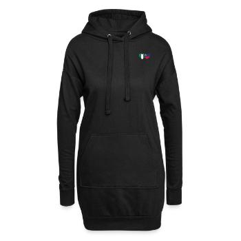 Nigeria Liechtenstein Drapeau Coeur - Sweat-shirt à capuche long Femme - noir - Devant