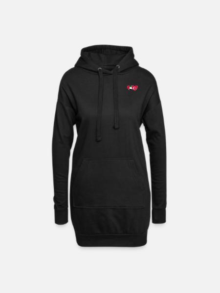 Vereinigte Arabische Emirate Türkei Flagge Herz - Hoodie-Kleid - Schwarz