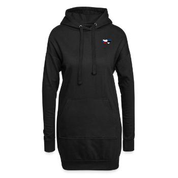 Tschechien Estland Flagge Herz - Hoodie-Kleid - Schwarz - Vorne