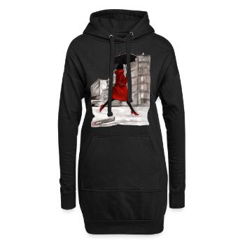 RAINING FRAU - Hoodie-Kleid - Schwarz - Vorne