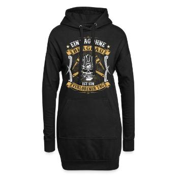 Ein Tag ohne Bergbau ist ein verlorener Tag - Hoodie-Kleid - Schwarz - Vorne