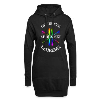 apres ski lehrerin- ski - Hoodie-Kleid - Schwarz - Vorne